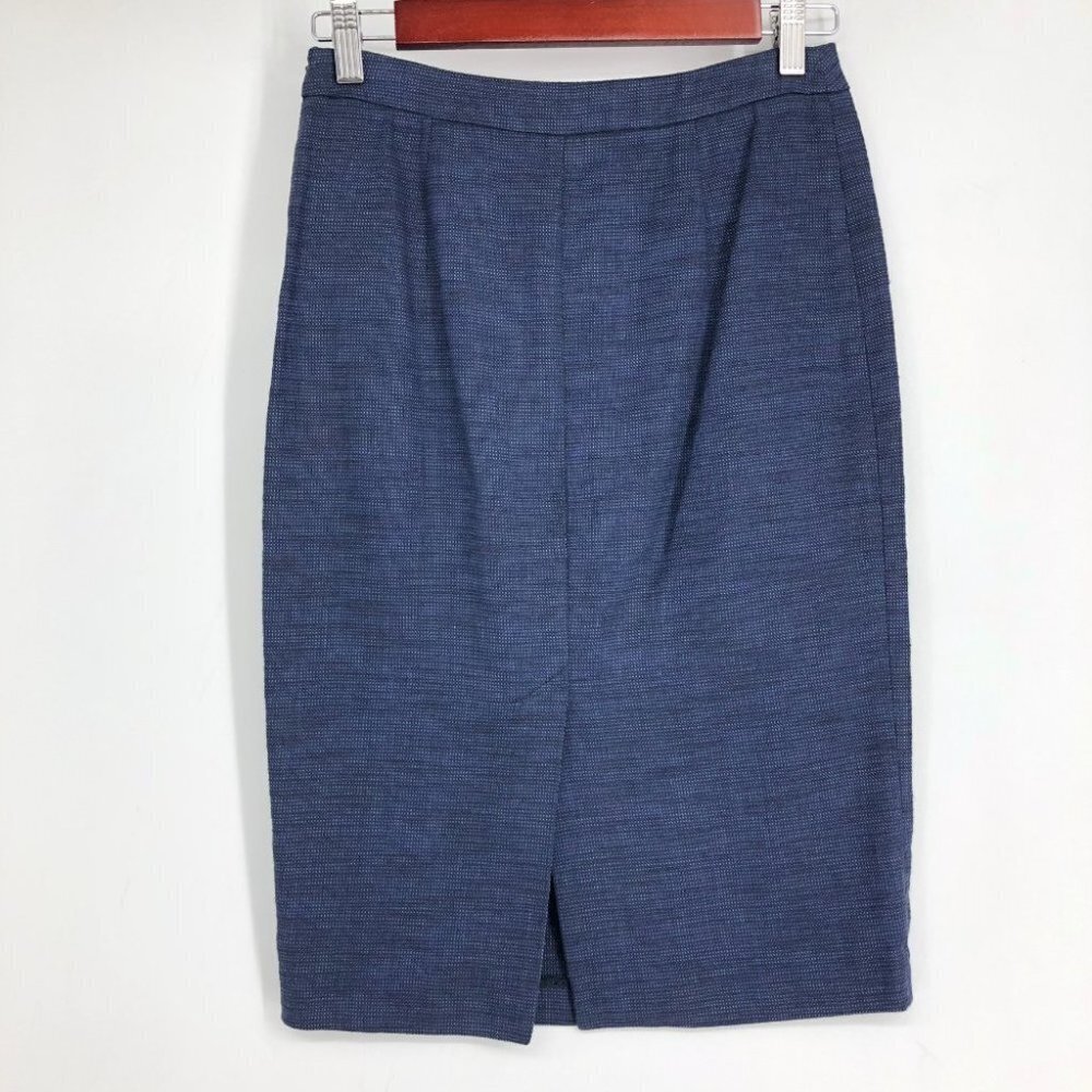 Love Moschino Blue Knee Length Cotton Linen Blend  Pencil Skirt size 2